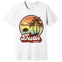 Vintage Destin Florida FL 80s Beach Souvenir Palm Tree Premium T-Shirt