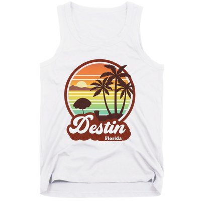 Vintage Destin Florida FL 80s Beach Souvenir Palm Tree Tank Top