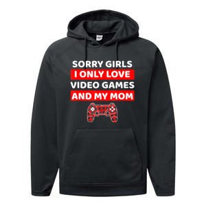 Valentines Day For Video Games Funny Gamer Performance Fleece Hoodie