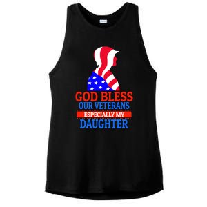 Veteran Daughter For Proud Dad Or Mom Meaningful Gift Ladies PosiCharge Tri-Blend Wicking Tank