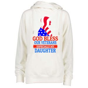 Veteran Daughter For Proud Dad Or Mom Meaningful Gift Womens Funnel Neck Pullover Hood