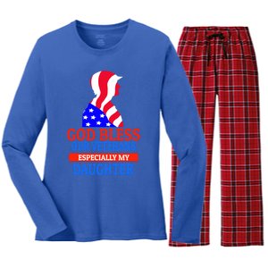 Veteran Daughter For Proud Dad Or Mom Meaningful Gift Women's Long Sleeve Flannel Pajama Set 