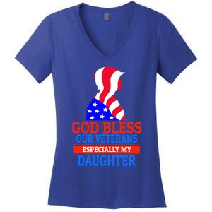 Veteran Daughter For Proud Dad Or Mom Meaningful Gift Women's V-Neck T-Shirt