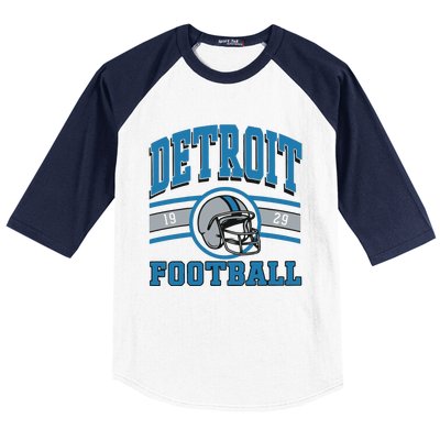 Vintage Detroit Football Baseball Sleeve Shirt