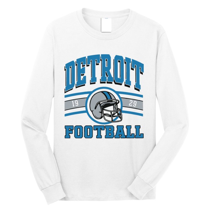 Vintage Detroit Football Long Sleeve Shirt