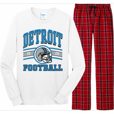 Vintage Detroit Football Long Sleeve Pajama Set