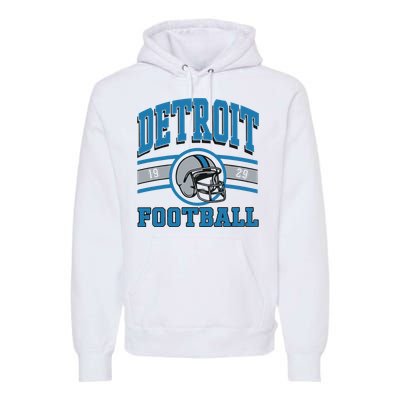 Vintage Detroit Football Premium Hoodie