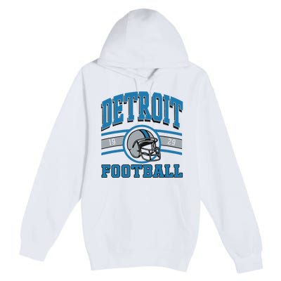 Vintage Detroit Football Premium Pullover Hoodie