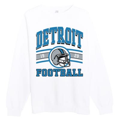 Vintage Detroit Football Premium Crewneck Sweatshirt