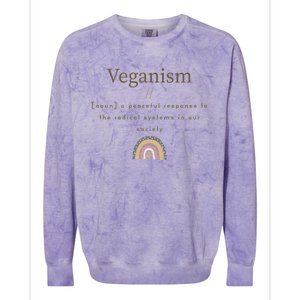 Veganism Definition For Passionte Vegans Veganism Activism Gift Colorblast Crewneck Sweatshirt