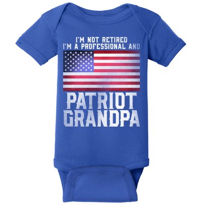 Veterans Day Funny Retiree Quote For Patriot Retired Grandpa Gift Baby Bodysuit
