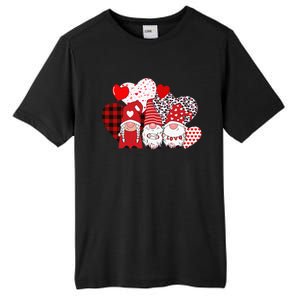 Valentines Day funny Cute Three Gnomes Holding Hearts Tall Fusion ChromaSoft Performance T-Shirt