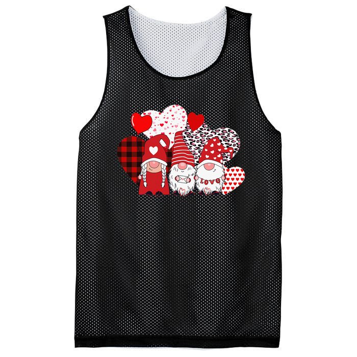 Valentines Day funny Cute Three Gnomes Holding Hearts Mesh Reversible Basketball Jersey Tank