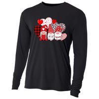 Valentines Day funny Cute Three Gnomes Holding Hearts Cooling Performance Long Sleeve Crew