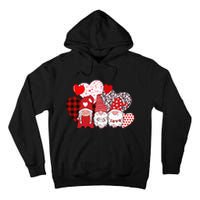 Valentines Day funny Cute Three Gnomes Holding Hearts Tall Hoodie