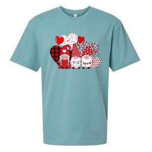 Valentines Day funny Cute Three Gnomes Holding Hearts Sueded Cloud Jersey T-Shirt