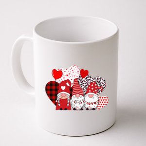 Valentines Day funny Cute Three Gnomes Holding Hearts Coffee Mug