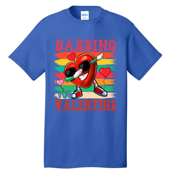 Vintage Dabbing For Valentine Funny Dabbing Heart Sunglasses Gift Tall T-Shirt