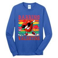 Vintage Dabbing For Valentine Funny Dabbing Heart Sunglasses Gift Tall Long Sleeve T-Shirt