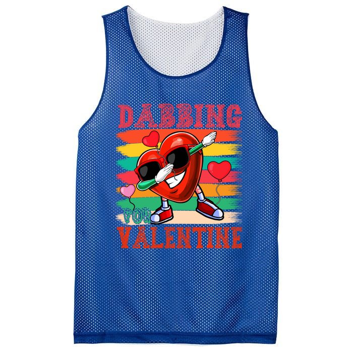 Vintage Dabbing For Valentine Funny Dabbing Heart Sunglasses Gift Mesh Reversible Basketball Jersey Tank