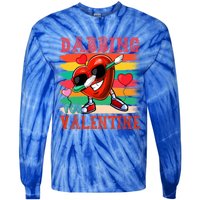 Vintage Dabbing For Valentine Funny Dabbing Heart Sunglasses Gift Tie-Dye Long Sleeve Shirt