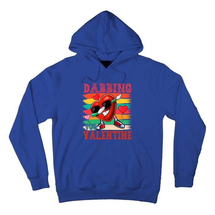 Vintage Dabbing For Valentine Funny Dabbing Heart Sunglasses Gift Tall Hoodie