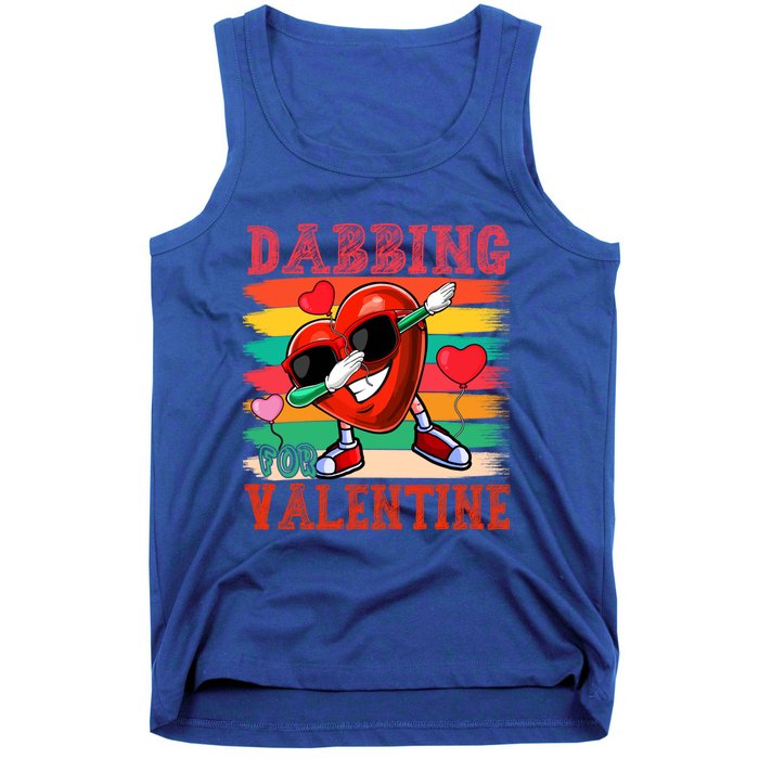 Vintage Dabbing For Valentine Funny Dabbing Heart Sunglasses Gift Tank Top