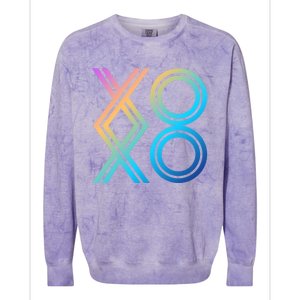 Valentines Day Great Gift Cool Gift Hugs And Kisses Xoxo Gift Colorblast Crewneck Sweatshirt