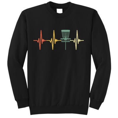Vintage Disc Golf Retro Heartbeat Gift Disc Golf Sweatshirt