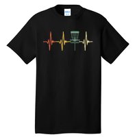 Vintage Disc Golf Retro Heartbeat Gift Disc Golf Tall T-Shirt