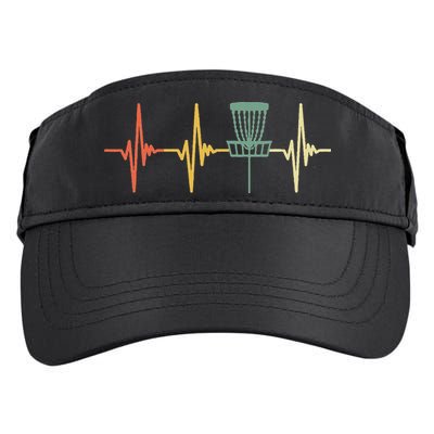Vintage Disc Golf Retro Heartbeat Gift Disc Golf Adult Drive Performance Visor