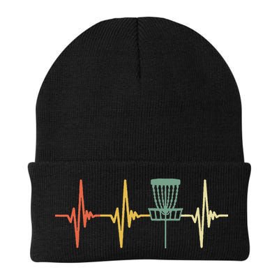 Vintage Disc Golf Retro Heartbeat Gift Disc Golf Beanie