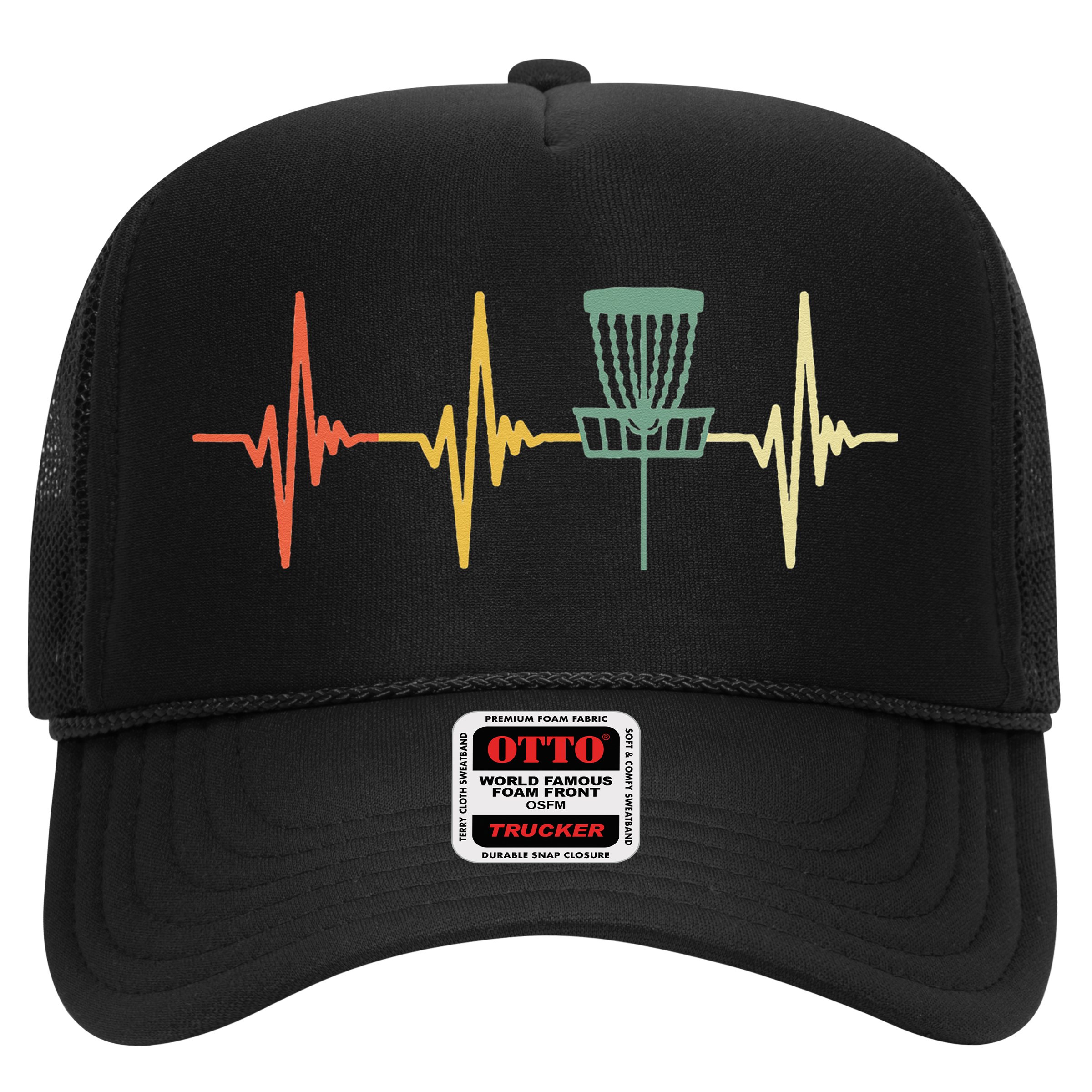 Vintage Disc Golf Retro Heartbeat Gift Disc Golf Hat