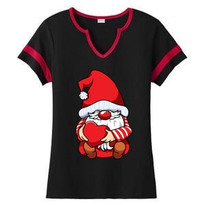 Valentines Day Gnome Love Funny Gift Ladies Halftime Notch Neck Tee