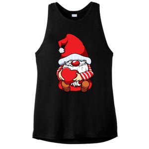 Valentines Day Gnome Love Funny Gift Ladies PosiCharge Tri-Blend Wicking Tank