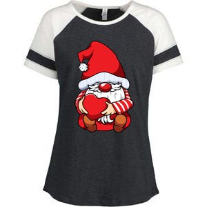 Valentines Day Gnome Love Funny Gift Enza Ladies Jersey Colorblock Tee