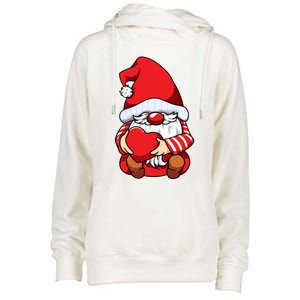 Valentines Day Gnome Love Funny Gift Womens Funnel Neck Pullover Hood