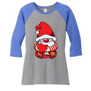 Valentines Day Gnome Love Funny Gift Women's Tri-Blend 3/4-Sleeve Raglan Shirt