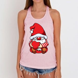 Valentines Day Gnome Love Funny Gift Women's Knotted Racerback Tank