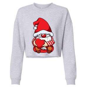 Valentines Day Gnome Love Funny Gift Cropped Pullover Crew