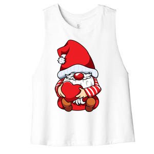 Valentines Day Gnome Love Funny Gift Women's Racerback Cropped Tank