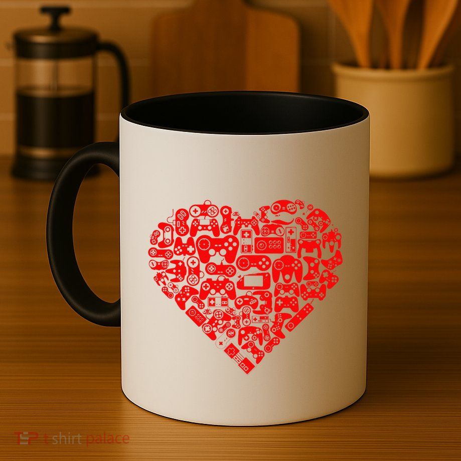 Valentine's Days Gamer Heart Controllers Mug
