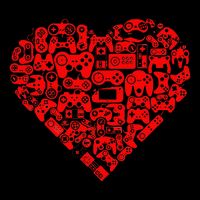 Valentine's Days Gamer Heart Controllers 16 in Basic Backpack