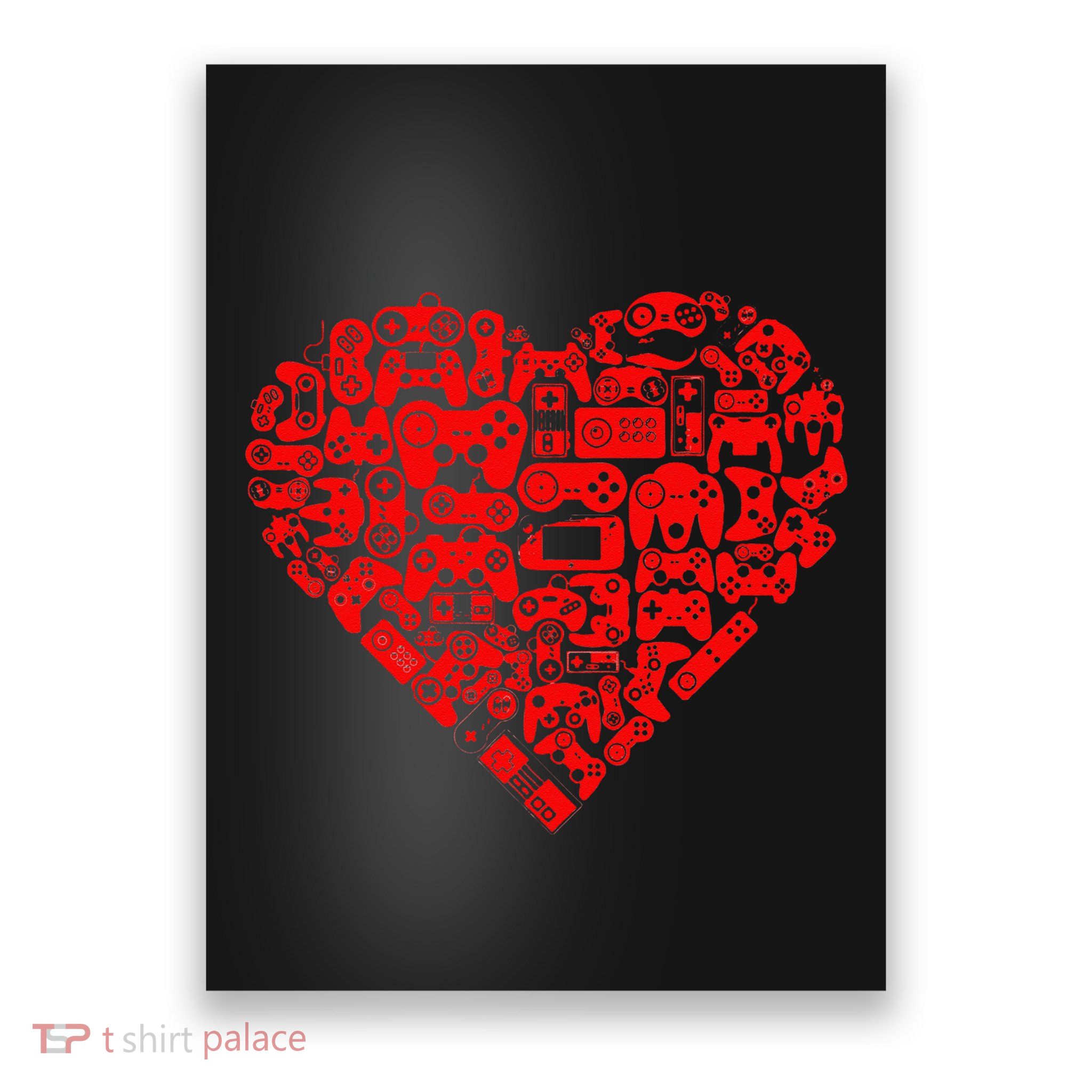 Valentine's Days Gamer Heart Controllers Poster