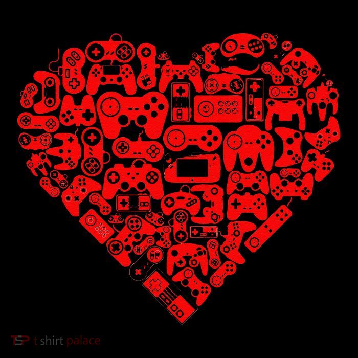 Valentine's Days Gamer Heart Controllers Poster