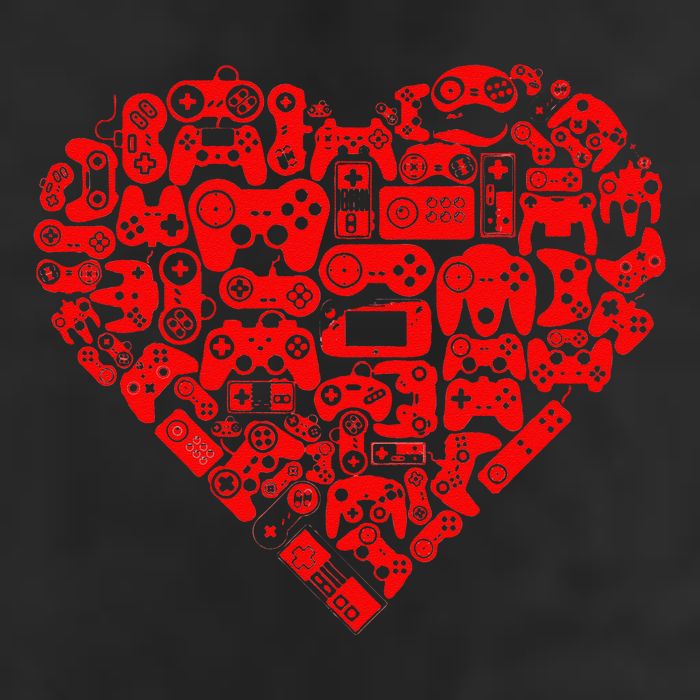 Valentine's Days Gamer Heart Controllers 25L Jumbo Tote
