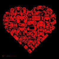 Valentine's Days Gamer Heart Controllers Zip Tote Bag