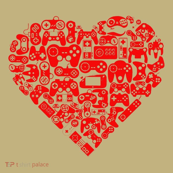 Valentine's Days Gamer Heart Controllers Button