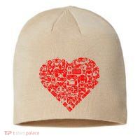 Valentine's Days Gamer Heart Controllers Sustainable Beanie
