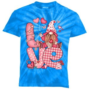 Valentines Day Gnome Love Gnome Gift Kids Tie-Dye T-Shirt